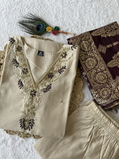 Launching New Designers Kurti Pent Dupatta Set..