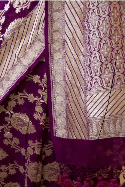 BEAUTIFUL RICH PALLU & JACQUARD WORK ON ALL OVER THE SAREE WITH BEAUTIFUL ZAHLAR