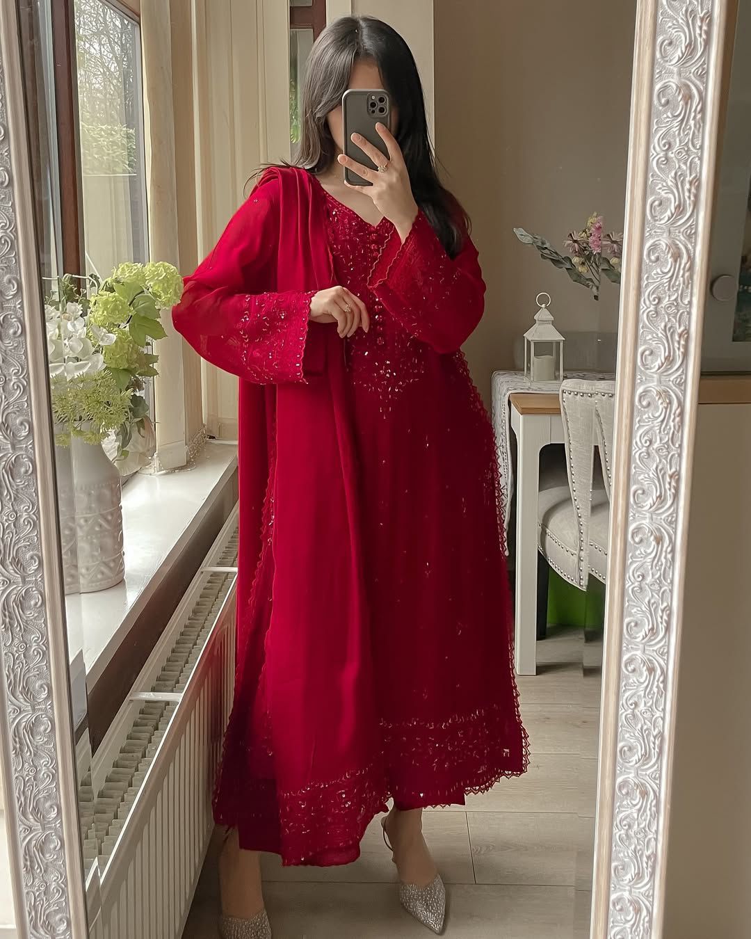 _EXCLUSIVE 3 PIECE PLAZZO PAIR WITH   DUPATTA IN SEQUENCE EMBROIDERY WORK