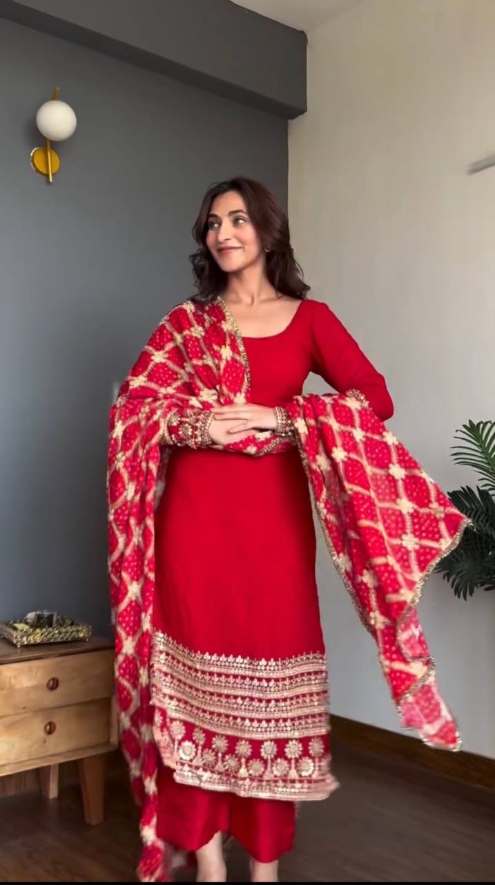 Faux Georgette Party Wear Kurti Set