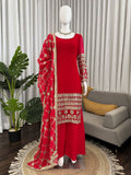 Faux Georgette Party Wear Kurti Set