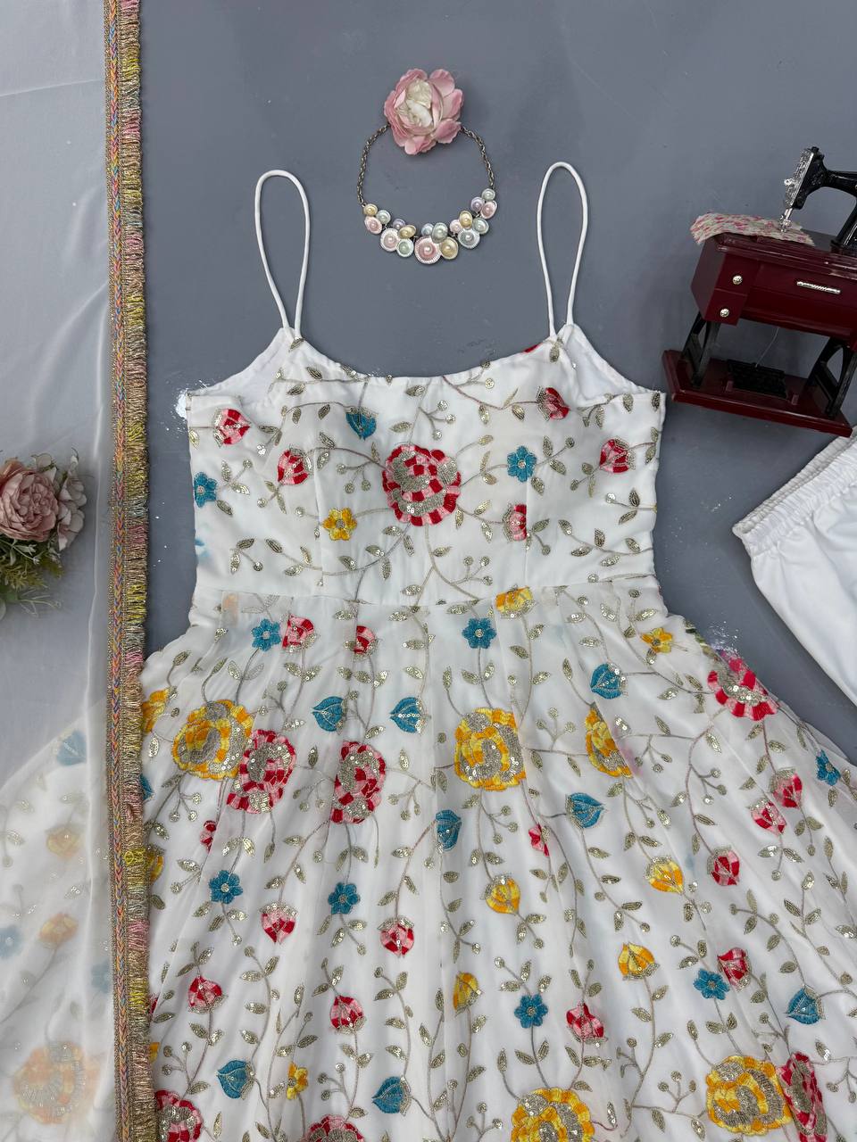 Premium Faux Georgette Gown Set