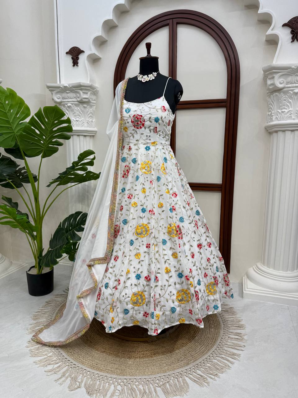 Premium Faux Georgette Gown Set