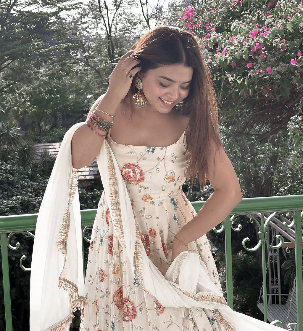 Premium Faux Georgette Gown Set