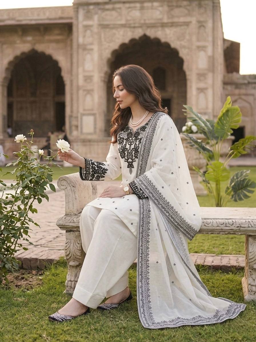 Chinon Silk Anarkali Set with Sequins Koti & Dupatta