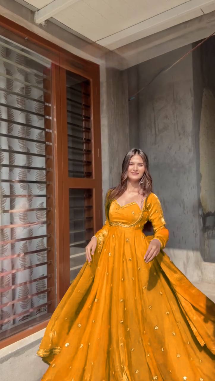 Elegant Ethnic Anarkali with Dupatta