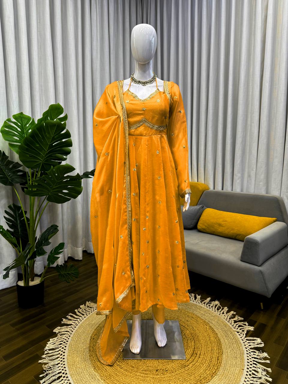 Elegant Ethnic Anarkali with Dupatta