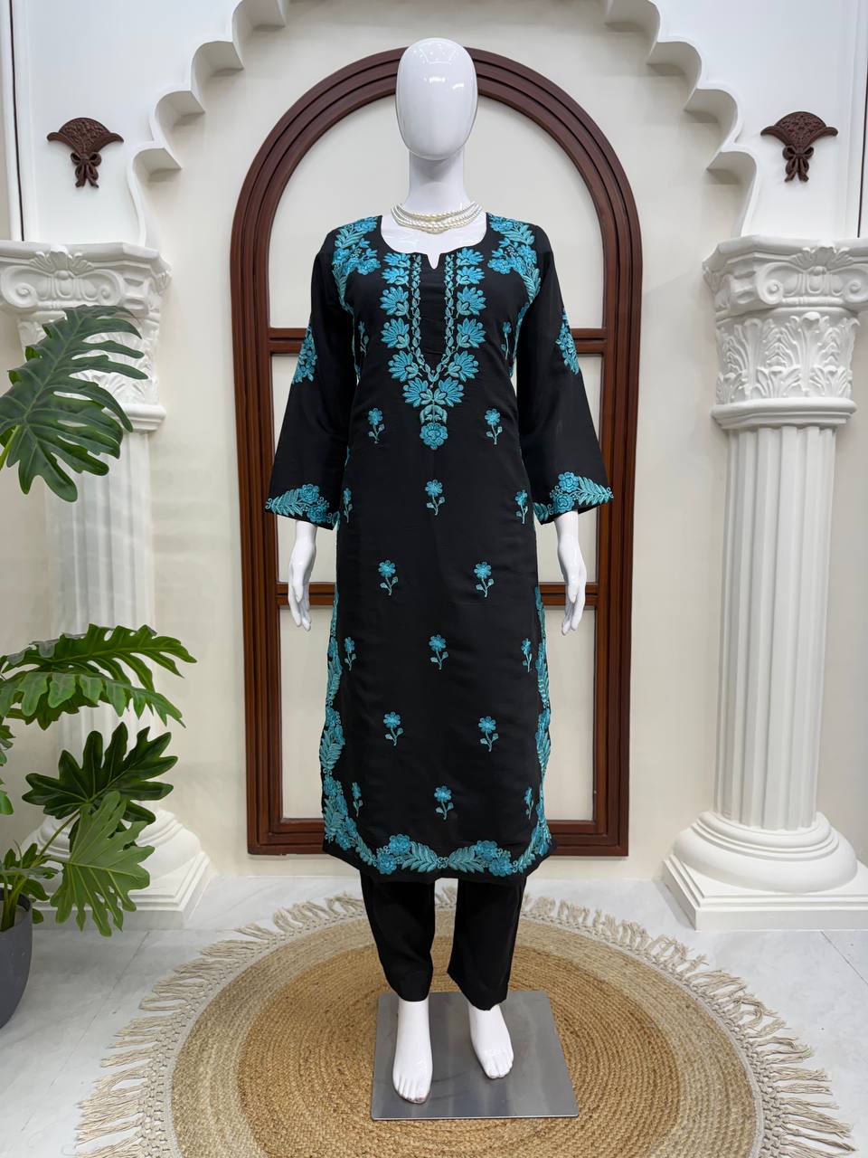 Premium Roman Silk Dress Set
