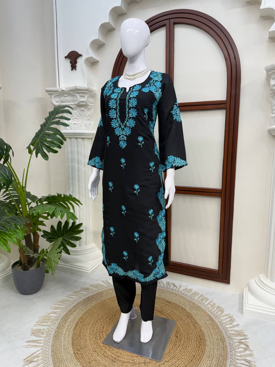 Premium Roman Silk Dress Set