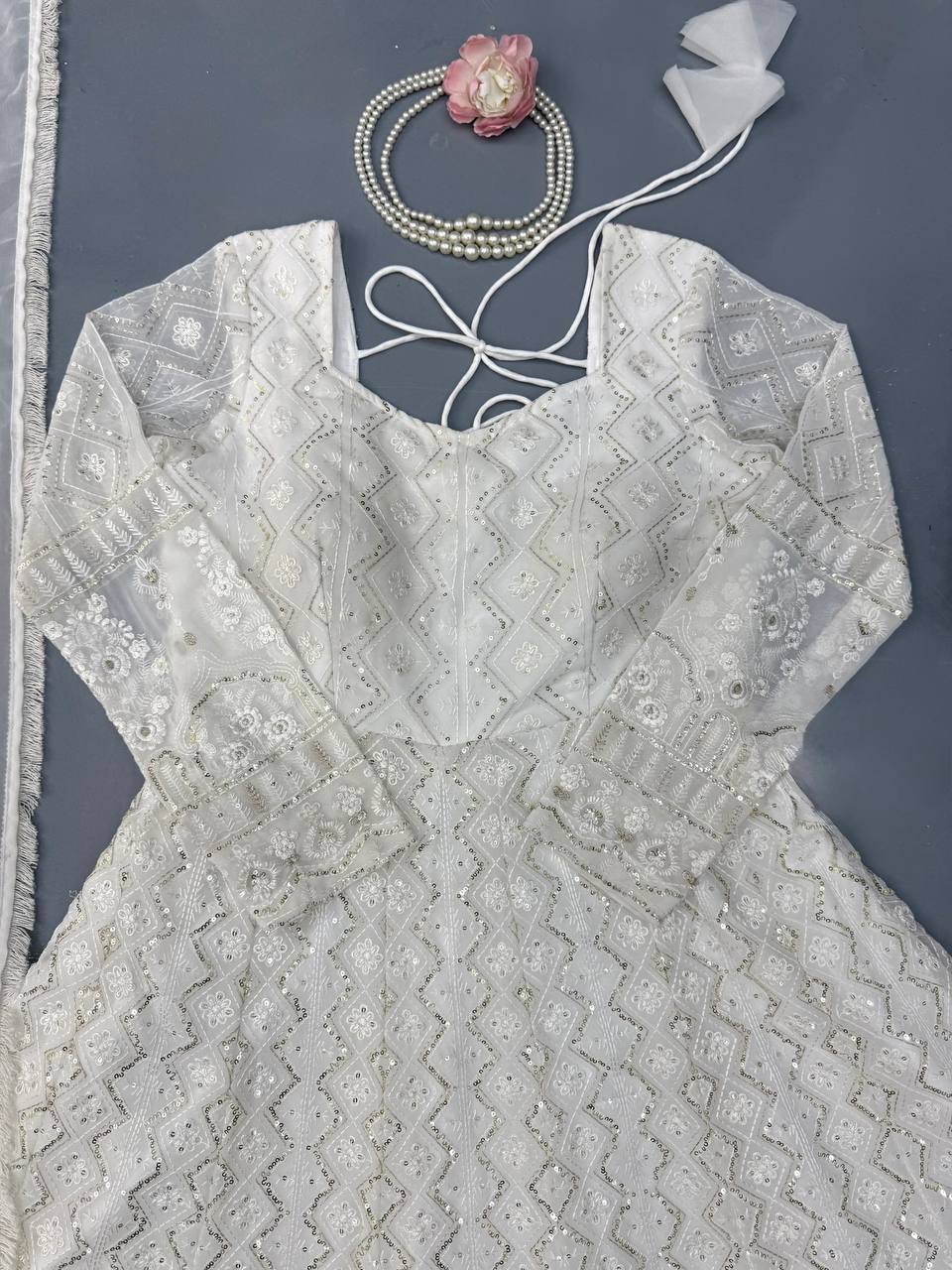Wedding & Party Wear Sequins Gown Set