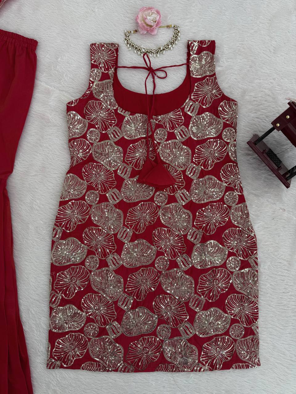 Elegant Shimmer Silk Sharara Set with Dupatta