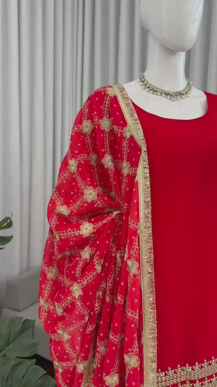 Faux Georgette Party Wear Kurti Set