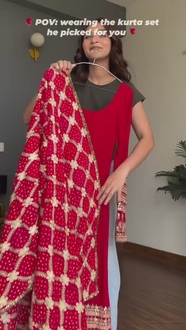 Faux Georgette Party Wear Kurti Set